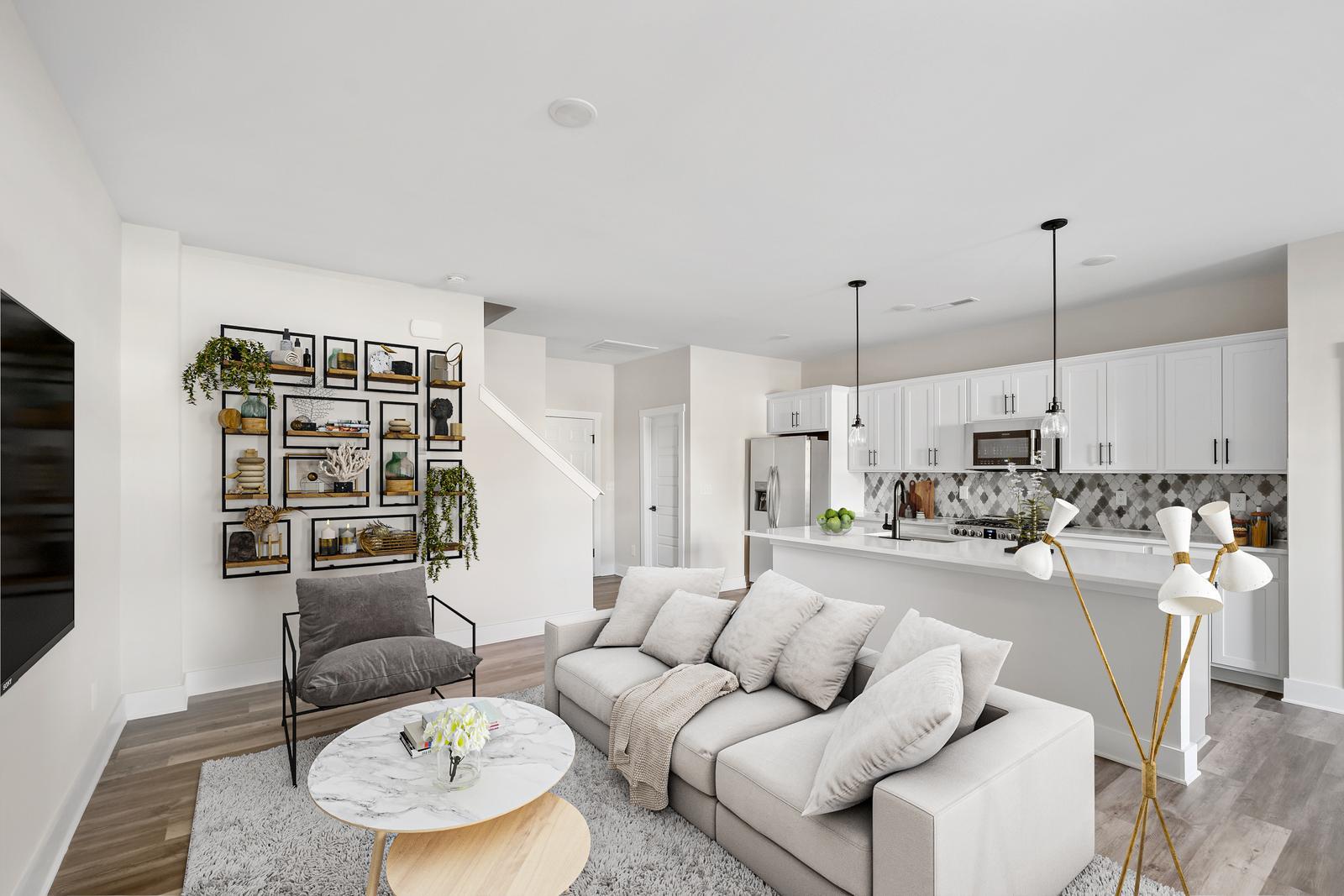 Allston open-plan living room