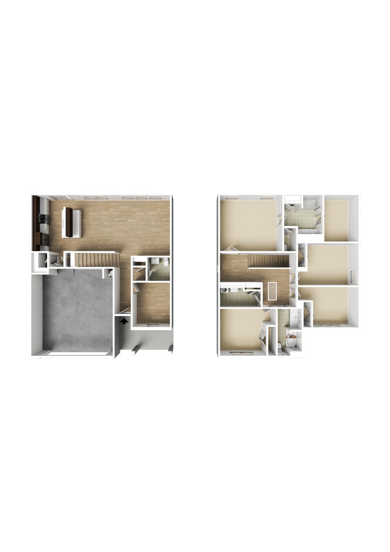 Amber 4BR (Layout) floor plan with room layout and dimensions