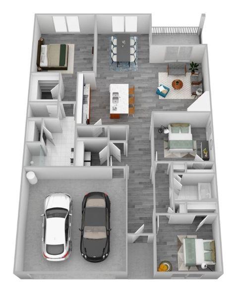 The Aria floor plan with room layout and dimensions