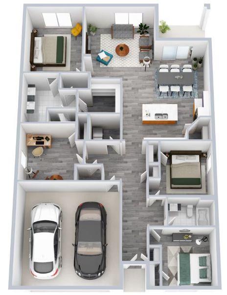 The Cali floor plan with room layout and dimensions